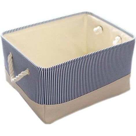 Panier décoratif rectangulaire en tissu avec poignées pour ranger les vêtements (1/4)