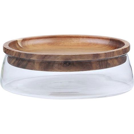 Boîte de rangement pour fruits, bonbons et autres en-cas à double compartiment, transparente (1 pièce) (1/5)