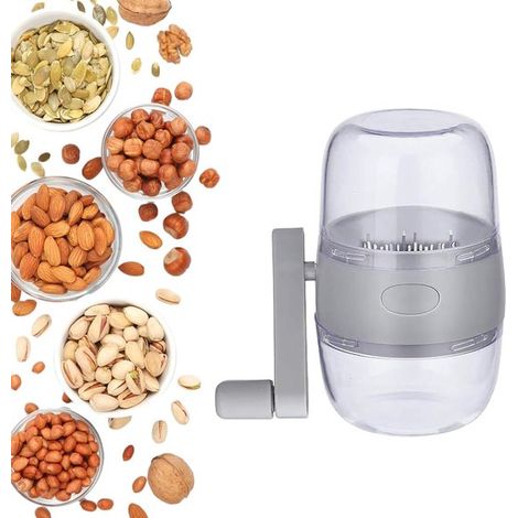 Gris，Picadora manual de frutos secos con mango，Molinillo de frutas secas con manivela，Para frutos secos: nueces，Para procesar ingredientes (1/5)