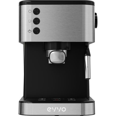 EVVO Cafetera Express Intensa, Presión de 20 bares, Cuerpo de Acero, Espressos y Capuccinos, 1350W, Doble salida, Portafiltros, (1/4)