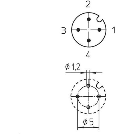 Embase M12 Lutronic 1231 04 T9CP 1234 embase mâle Nombre de pôles: 4 1 pc(s) (1/4)