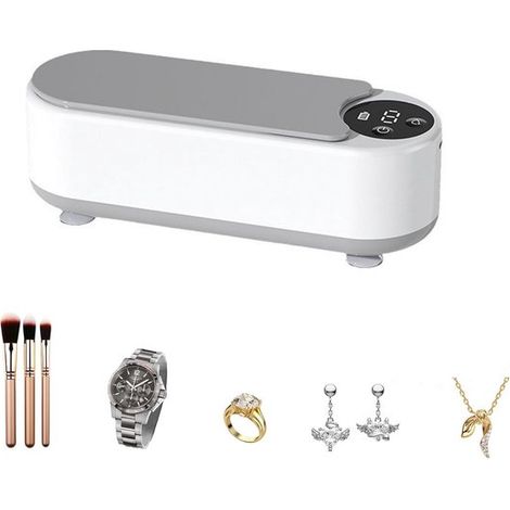 Appareil de nettoyage sonique professionnel de 300 ml, idéal pour les bijoux, lunettes, bracelets de montre, prothèses dentaires et bagues (1/5)