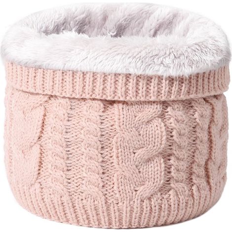 Beauvie-Tour de cou unisexe pour couples, doublé polaire - tour de cou épais en maille torsadée, idéal pour le vélo en automne et en hiver - protection contre le vent froid, tour de cou en laine trico (1/4)