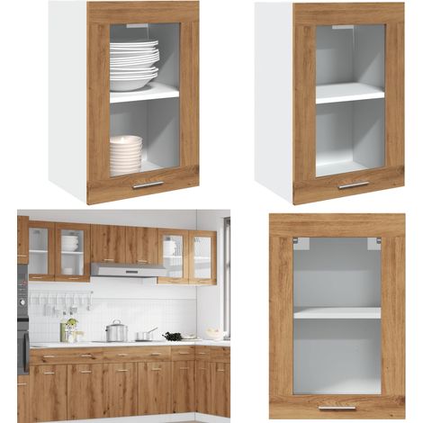 vidaXL Armoire vitrée suspendue chêne artisanal 40x31x60 cm (1/5)