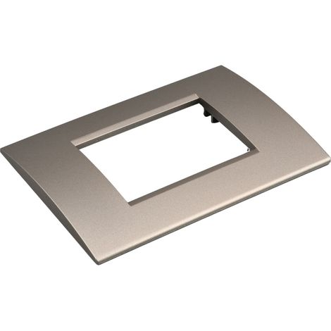 Placca Plastica Quadrata MBL 3 Moduli/Posti Compatibile Bticino Living, 15 Colori Disponibili (Bronzo)