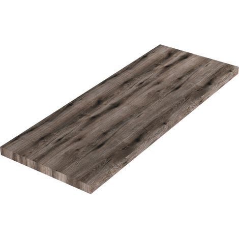 Mensola Sospesa Sottolavabo 120Cm Legno Rovere Fossile
