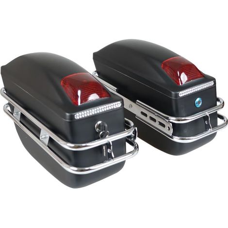 Alforjas Duras Universales para Motocicleta con Luces LED (1/3)