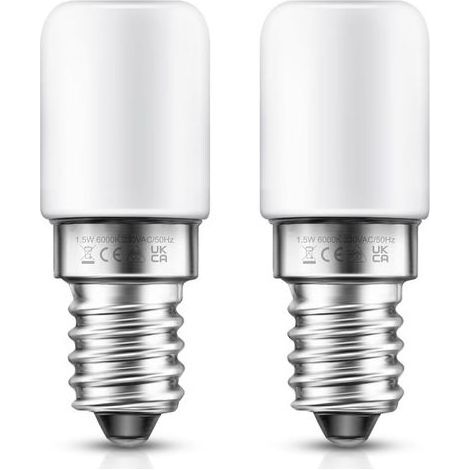Lot de 2 Lampe E14 LED Ampoule pour Réfrigérateur / 1.5 W - Puissance équivalente à une Lampe de 15 Watt,Blanc Froid - 6000K [Classe énergétique F] (1/5)