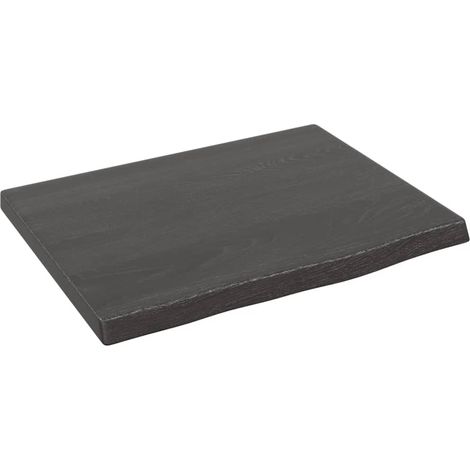 Étagère murale gris foncé 40x30x2 bois chêne massif traité (1/4)