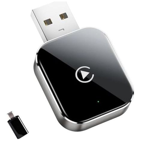 Adaptateur Carplay sans Fil USB pour Voitures avec 2 en 1 Carplay Filaire d'origine,Convertisseur Android Auto,Clé USB Plug Play,Faible Latence,Connexion Stable,Compatible avec iPhone et Android (1/5)