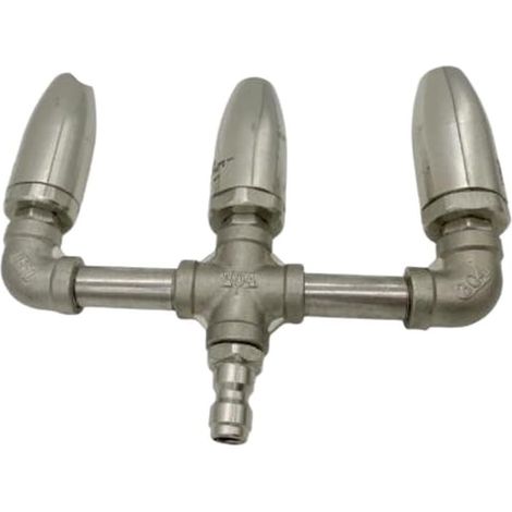 Buse Rotative 360° Acier Inoxydable Haute Pression(three heads) Acier 304, 3600 PSI max, tolérance 60°C, connexion rapide 1/4", nettoyage intensif (1/5)