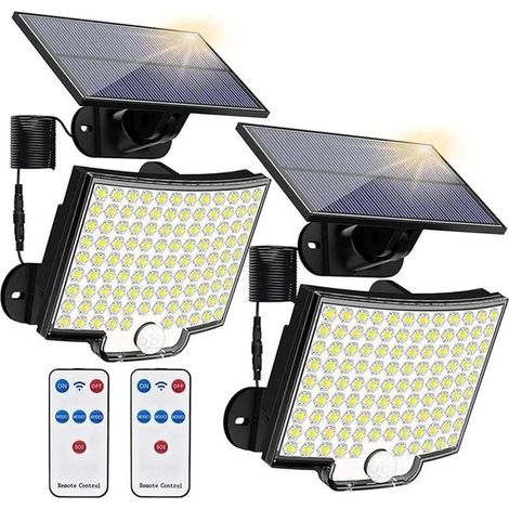 Lumiere Solaire Exterieur, Le jardin extérieur solaire allume 3 Modes la détection humaine de cour de ménage 106 éclairage LED appliques murales balcon lampes suspendues imperméables pour Jardin, Gara (1/5)