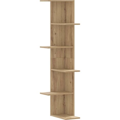 Maison Exclusive - Wand-Eckregal Artisan-Eiche 36,5x36,5x140 cm H