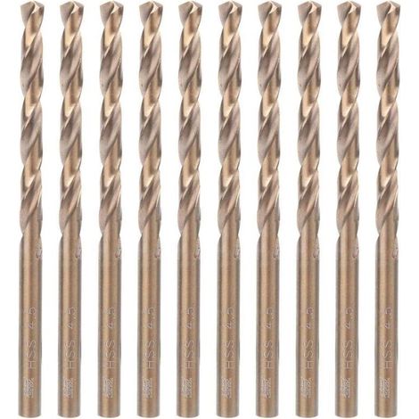 10pcs Forets Hélicoïdaux En Acier Haute Vitesse Forets Hss Outil De Forage Pour Acier Inoxydable Plaque De Fer Bois (1.0mm) (1/4)
