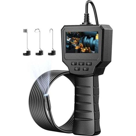 XU 1440P HD-Inspektionskamera (2,0 MP), 2,0-MP-Kamera mit 6 einstellbaren LEDs, Digitalanzeige, IP67 wasserdicht, 8-mm-Objektiv, 5 m langes, halbstarres Kabel – KZQ