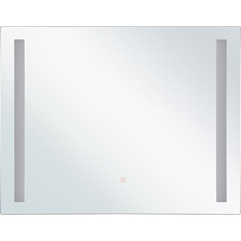Espejo de pared con cristal transparente LED 60 x 70 cm rectangular iluminado Lirac (1/5)