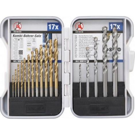 17 forets a metaux et meches a beton de 1,5 a 10 mm (1/4)