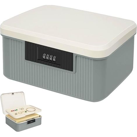 Cassetta di sicurezza per medicinali a 2 strati da 9 litri con chiusura a combinazione - Contenitore con serratura a combinazione - Piccola cassetta di sicurezza con chiusura a chiave per medicinali, (1/5)