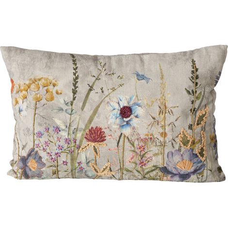 Dekokissen BLOMSTER, Blumenmuster, 100% Baumwolle