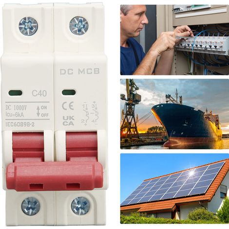 Le nouveau disjoncteur DZ47s-63Z C40 2P CC est un disjoncteur miniature 1 000 V 40 A destiné aux systèmes photovoltaïques. Il se monte sur rail DIN et possède un pouvoir de coupure basse tension de 6 (1/5)