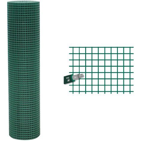 RETE ELETTROSALDATA PLASTIFICATA 6 x 6 Filo Ø mm. 1,0 - H. cm 100 x mt. 25