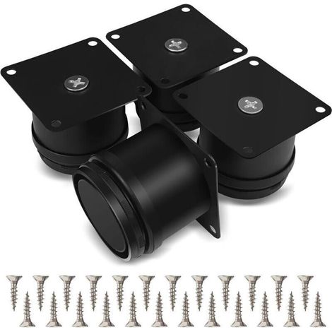 Set di 4 gambe per mobili, gambe regolabili in acciaio inox da 50 mm per tavolo, bagno, ufficio e cucina, altezza regolabile da 0 a 15 mm, fornite con viti in acciaio inox - Crezuo (1/3)