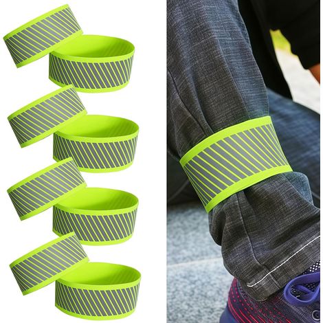 JSSEVN-8 pièces Pinces à Pantalon vélo, Ensemble de Bandes réfléchissantes élastiques avec Fermeture Velcro, Accessoires de vélo
﻿ (1/5)