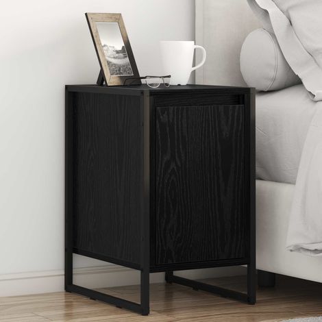 Nachttisch 2 pcs Schwarz Eichen-Optik 39,5 x 30 x 50 cm