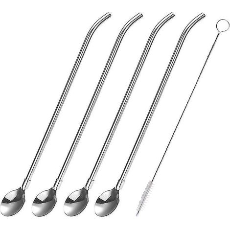 5 pailles et cuillère