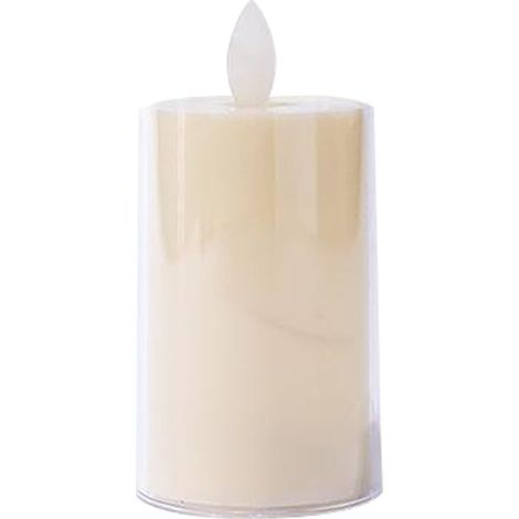 Lot de 3 bougies LED sans flamme en PP, fausses bougies piliers électriques LED pour décorations de table de mariage et de Noël, mèche oscillante (1/5)