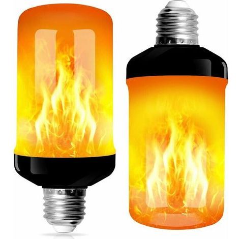 2 Pack Ampoule à Flamme E27 LED Ampoules 3 Modes avec Capteur de Gravité Ampoule de Flamme pour Décoration de Noël Intérieure/Extérieure/Bar/Fête (1/5)