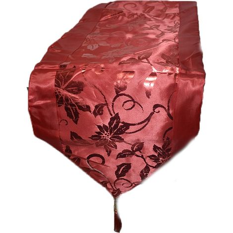 Runner rosso tovaglia centro tavola decorazione per casa addobbi di natale ornamento natalizio idea regalo 142 cm (1/5)