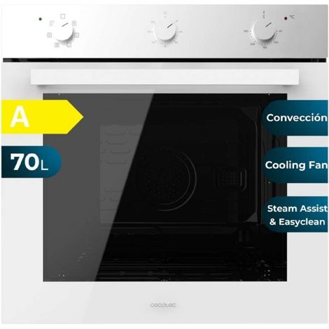 Horno integrable multifunción m236000 glass white time de 70l de capacidad, 6 funciones, timer, clase a, 2800w, steam base xxl, steam assist, steam easyclean, cooling fan, modo defrost, modo eco. (1/3)