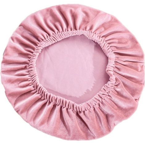 Runder Hockerbezug, Barhockerbezug, Luxusstoff, Durchmesser 30-40 cm, dehnbar, knitterfrei, waschbar und staubdicht (Rosa)