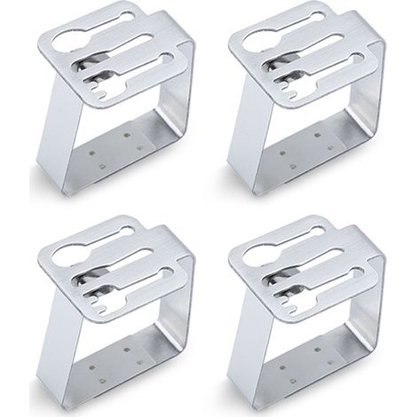 Pinces À Nappe En Acier Inoxydable - Pour Intérieur Et Extérieur - Épaisseur Max 3 Cm - Lot De 4 (1/5)