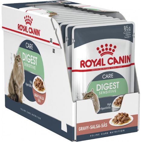 Royal Canin Digest Sensible 85G (salsa) pour les chats de 1 an avec sensibilit digestive - 12 enveloppes 85g (1/3)