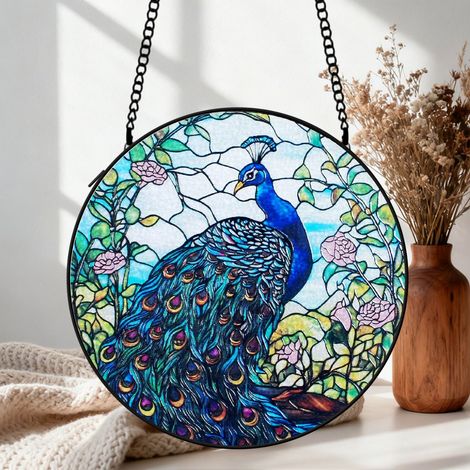 Attrape-soleil vitrail colibri 20 cm décoration suspendue fenêtre oiseau lumineux cadeau Noël (1/5)