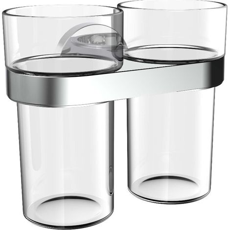 emco round C Doppelglashalter, mit Kunststoffbecher, 432500100 (1/3)