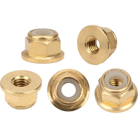 50 pièces écrous à embase en cuivre pur M4, système anti-desserrage et anti-vibration, quincaillerie et fixation (1/5)