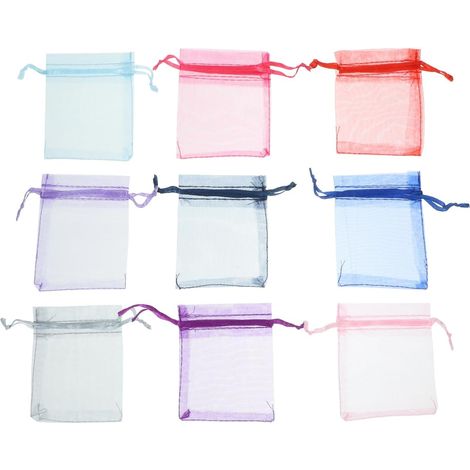 100 PièCes Petits Sacs À Cordon En Organza 9X7Cm Pochettes À Bijoux Sacs De Rangement Mini Pochettes Cadeaux Pour Mariage Anniversaire FêTe (1/5)