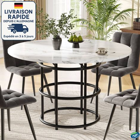 MODFU - Juego de mesa y sillas de comedor de 5 piezas, 4 sillas de terciopelo + 1 mesa, para cocina/sala de estar, patas de metal negro, gris y blanco