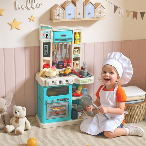 Cuisine pour enfants 92 pièces, robinet, plastique, 3-6 ans, verte