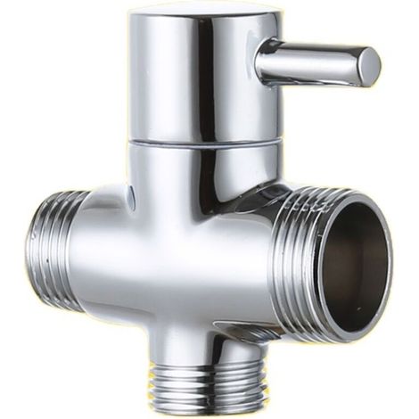 Vanne de dérivation 3 voies en laiton chromé – Filetage mâle 20 mm et 25 mm – Installation facile pour contrôle du flux d'eau (1/5)