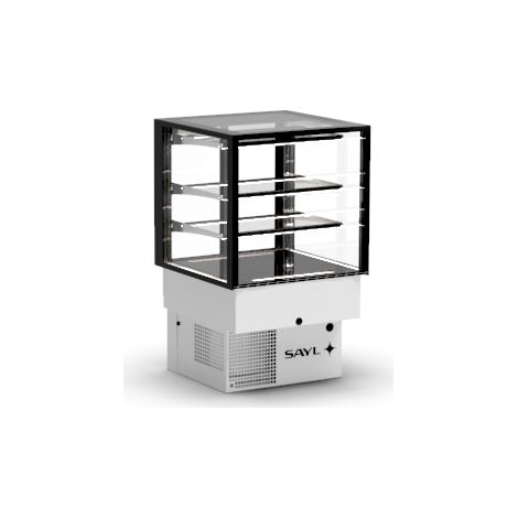 Vitrine Réfrigéré Neutre avec Base 60 Integra Série Neutral - 2 Etagères - Accès Frontal GRAB&GO et Arrière - Sayl (1/2)