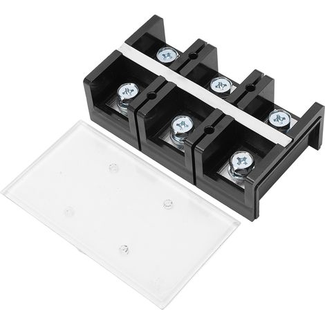 Bornier à vis 3 positions 2 rangées, alimentation électrique, barrière cuivre 300 A 600 V (1/5)