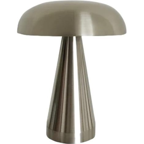 Lampe de chevet LED rechargeable en forme de champignon, idéale pour la lecture, la chambre ou le bureau,argent (1/5)