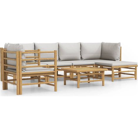 Maison Exclusive - 7-tlg. Garten-Lounge-Set mit Hellgrauen Kissen