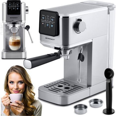 Cafetera espresso Berdsen BD-770 de 20 bares, color plata.