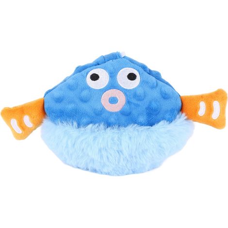 Housse en tissu amovible, lavable, douce et confortable pour peluche interactive pour chien (bleue) (1/5)