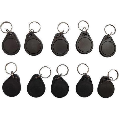 Porte-clés NFC 13,56 MHz (paquet de 10), copieur de cartes en champ proche MF 4K IC, étiquettes de contrôle d'accès en lecture/écriture, noir.